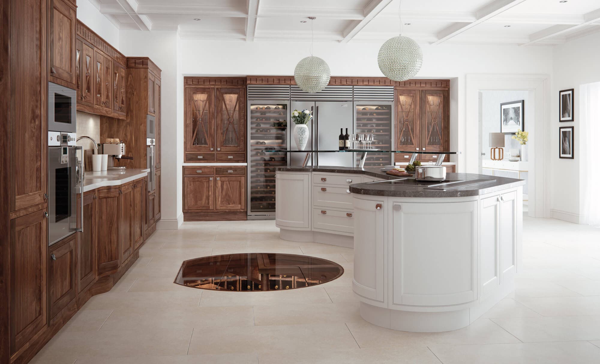 Luxury Bespoke In-Frame Kitchens Walnut